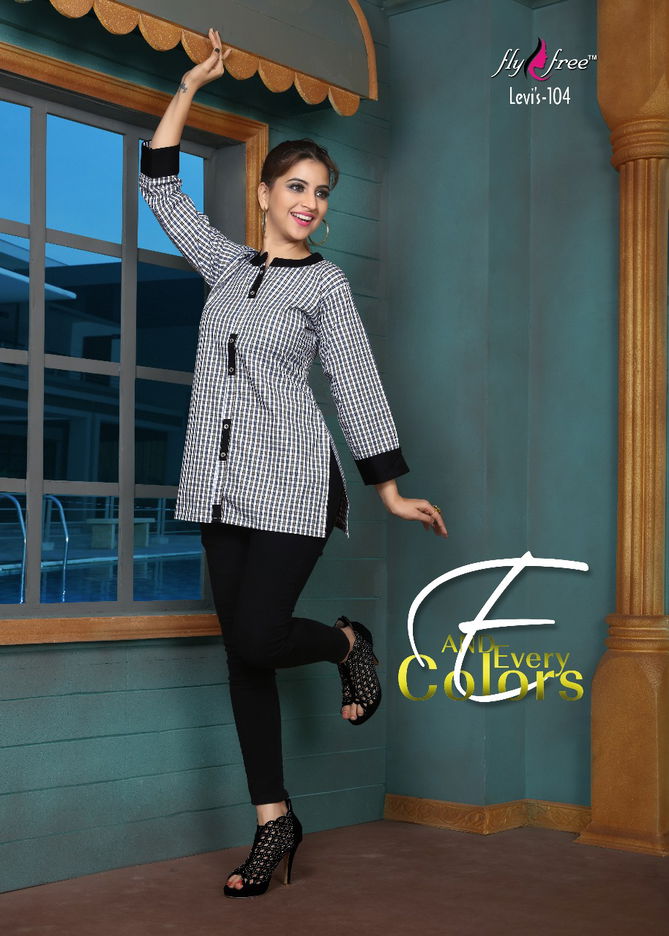 FlyFree Levis Designer Casual Wear Cotton Printed Kurtis Collection